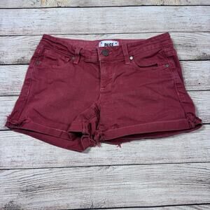 PAIGE Rust Red Orange Jimmy Jimmy Jean Shorts Cuffed Hem Raw Hem Women's 23